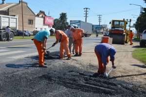 Obras en calles de la ciudad de Tandil