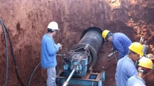 Continúa la construcción del Acueducto Troncal Norte en Oberá, Misiones