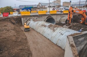 Segunda etapa de trabajo en el puente sobre el Arroyo Grande