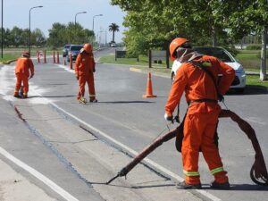 Obras de sellado de fisuras en rutas de Santa Fe