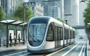 construcción de las estaciones del Trambus T1